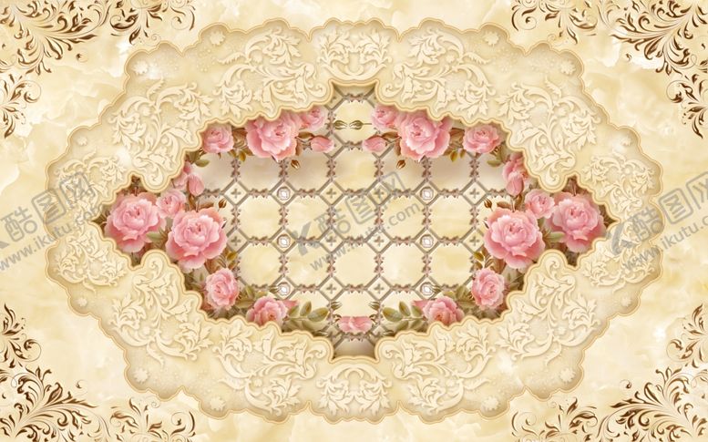 编号：86851709200902536196【酷图网】源文件下载-欧式花纹背景墙