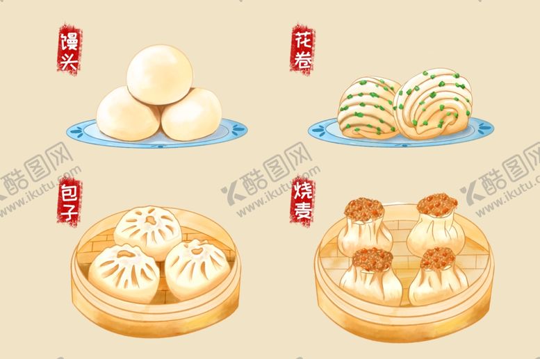 编号：25538601261729295562【酷图网】源文件下载-手绘主食插画