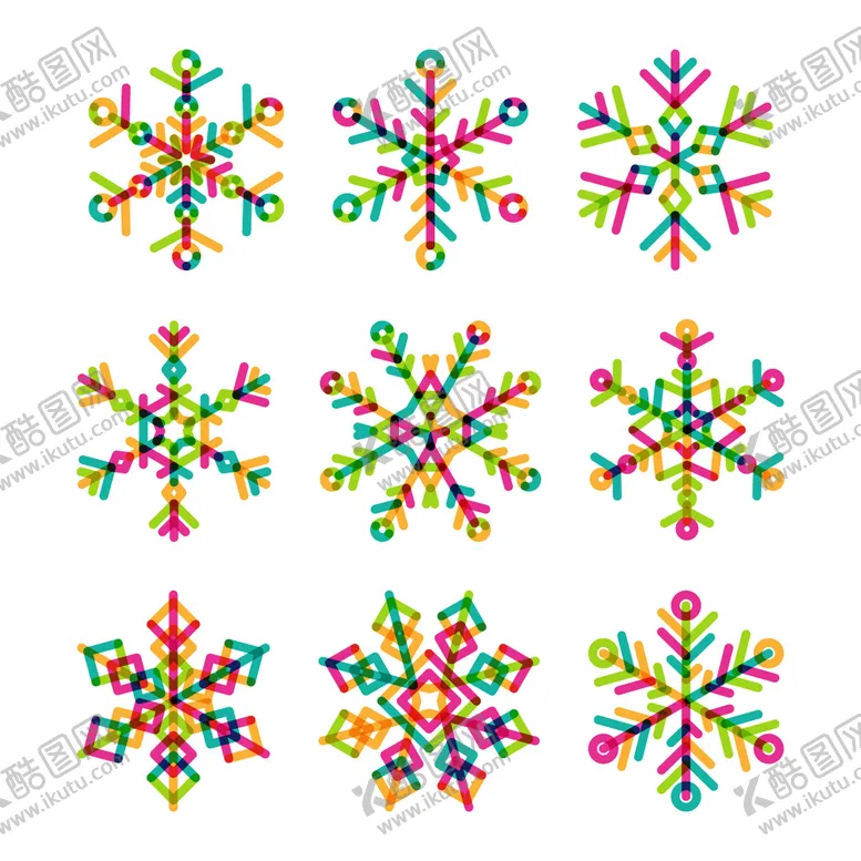编号：46853009271217377014【酷图网】源文件下载-彩色雪花片