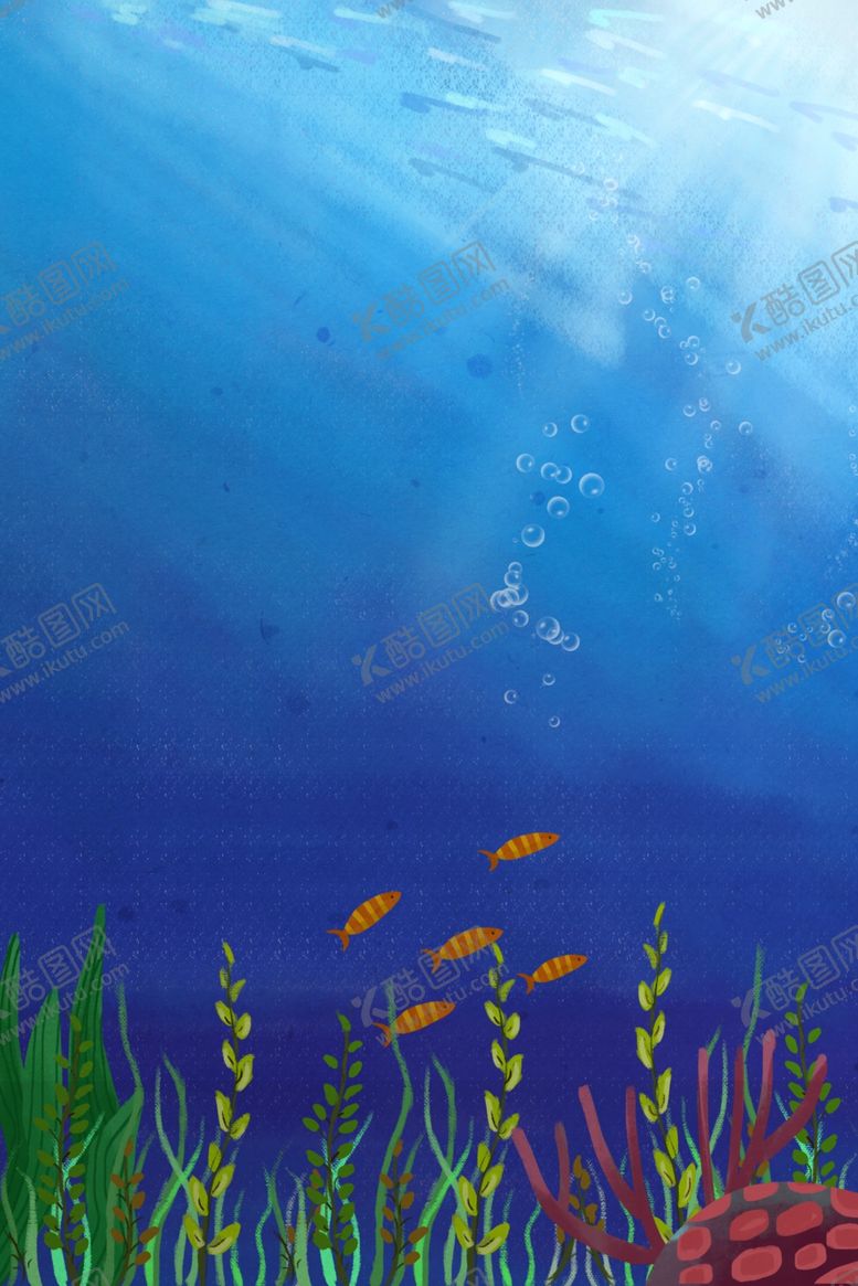 编号：26589409271434011588【酷图网】源文件下载-卡通海洋沙滩天空海岛背景