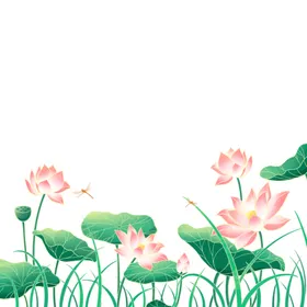 荷花素材古风夏日古风夏天背景