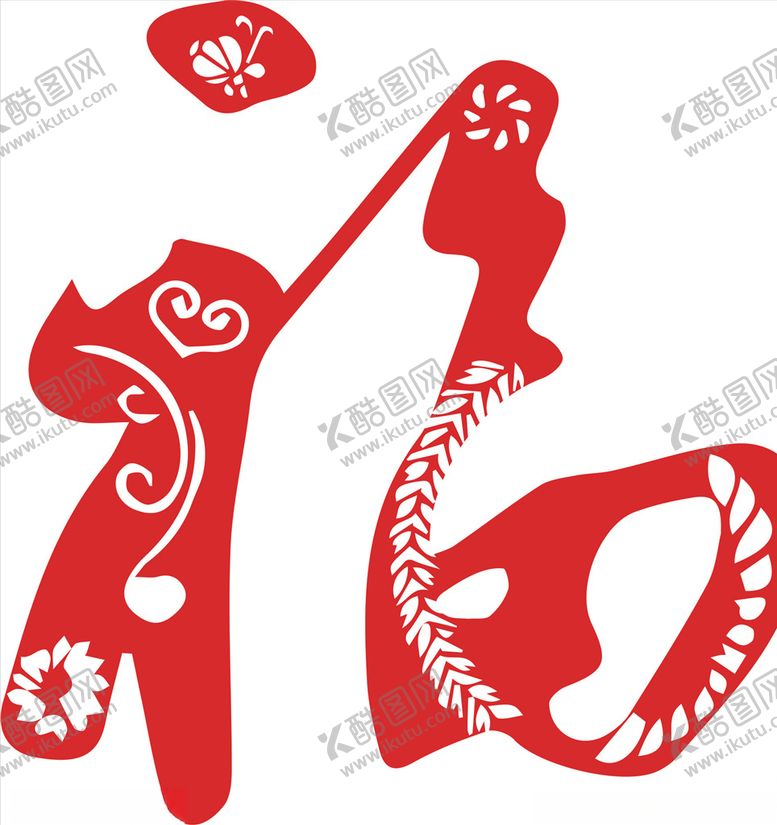 编号：35788810081440271150【酷图网】源文件下载-红色剪纸福字窗花