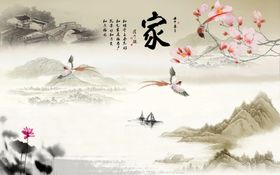 花鸟背景墙