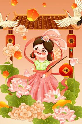 兔年插画2023春节子