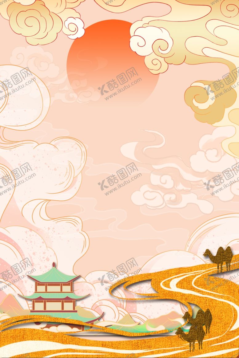 编号：54408802271657449880【酷图网】源文件下载-国潮中国风敦煌壁画