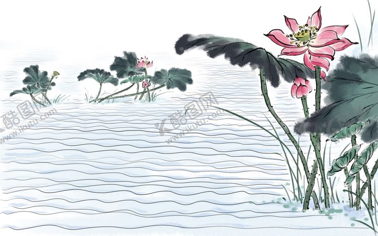 编号：82923307132350052902【酷图网】源文件下载-手绘荷花插画