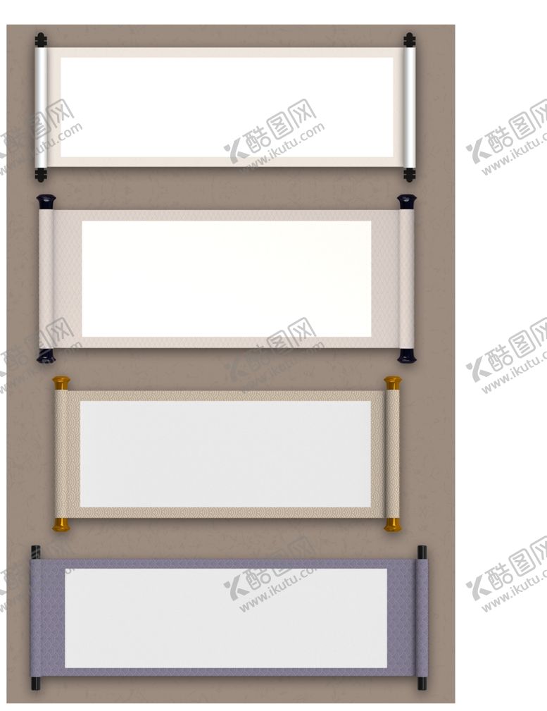 编号：60912502221818265507【酷图网】源文件下载-中国风画卷摊开的空白卷轴模板