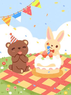 生日卡通背景图片