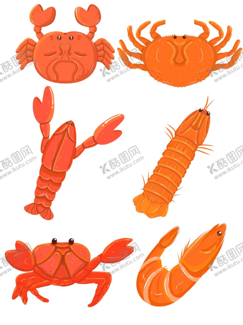 编号：75128602161559091718【酷图网】源文件下载-美味食品龙虾螃蟹海鲜皮皮虾卡通