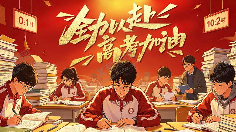 编号：13255305250207181239【酷图网】源文件下载-高考加油励志鼓励活动背景板