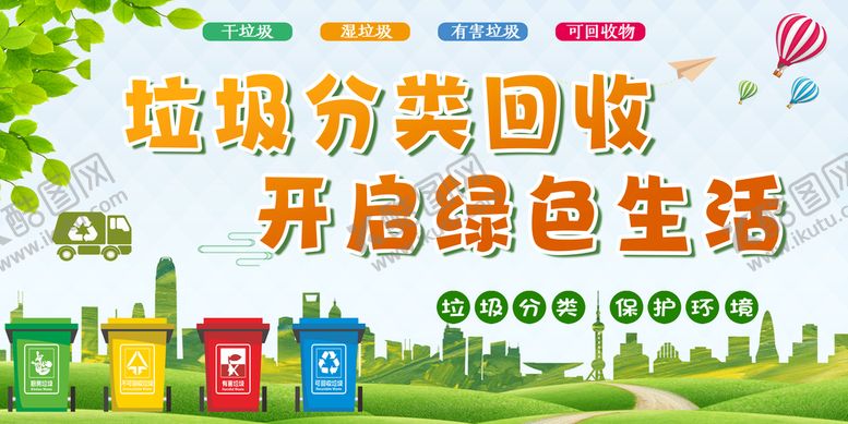 编号：28641309131042358231【酷图网】源文件下载-垃圾分类展板环保标语创建卫生城市