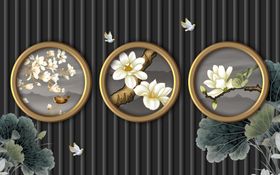 花鸟画电视背景墙