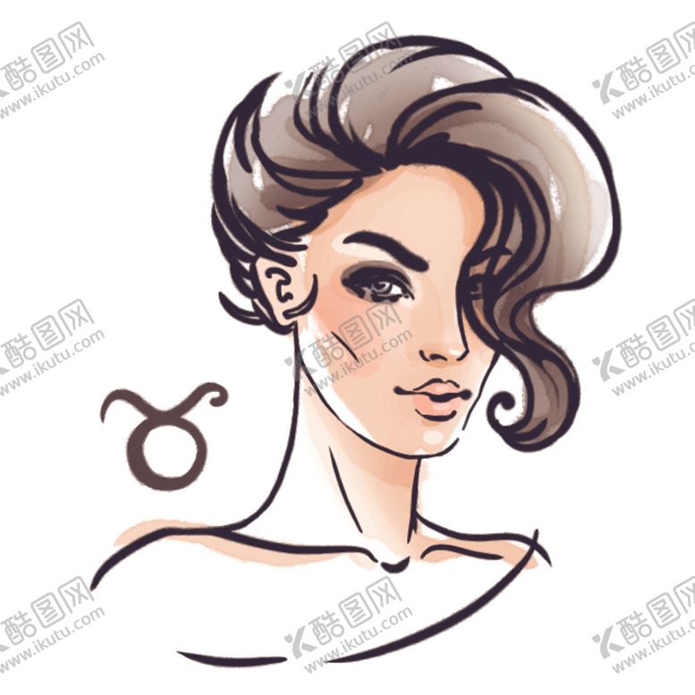 编号：42078510241359256112【酷图网】源文件下载-手绘美女头像