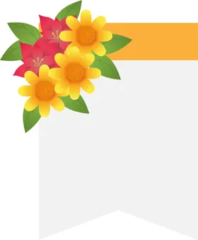 花朵标签免抠图png边框题栏