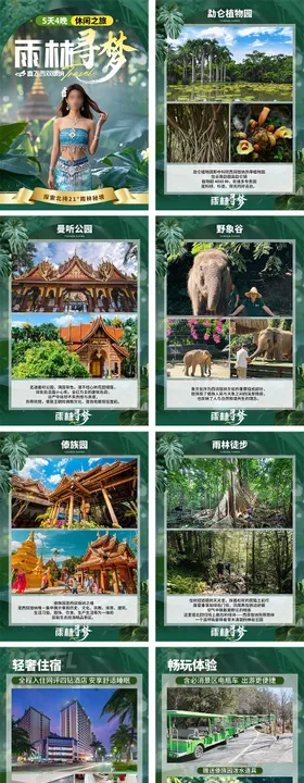 云南西双版纳旅游行程美化