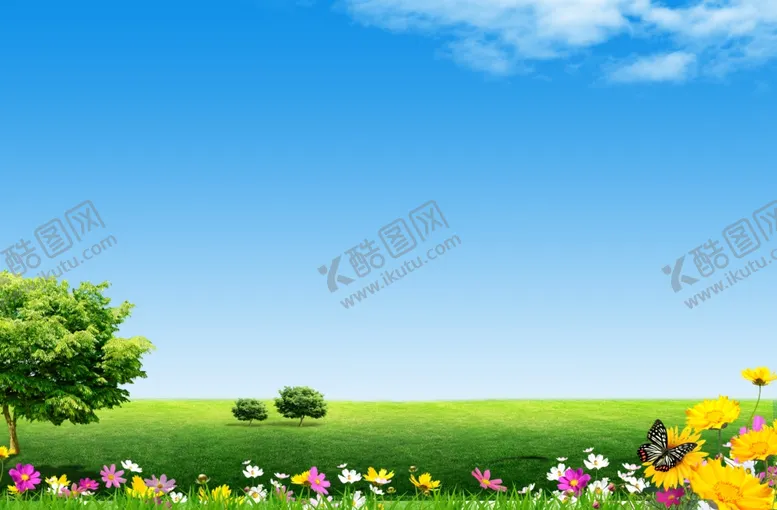 编号：37440802211806437188【酷图网】源文件下载-蓝天白云绿草地
