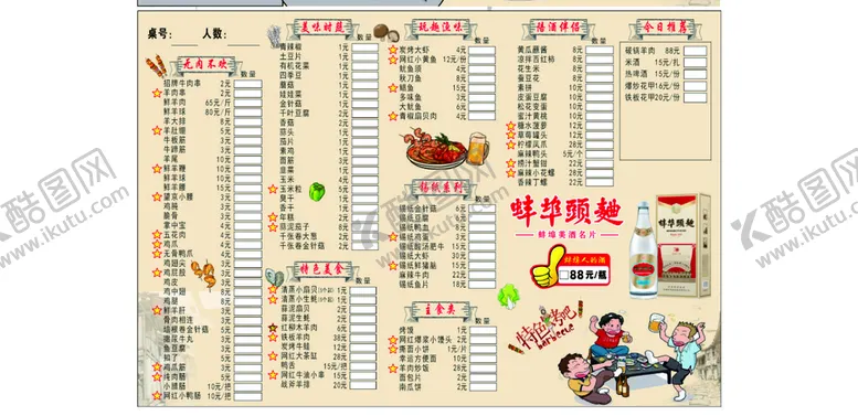 编号：21757010191330166998【酷图网】源文件下载-烧烤菜单