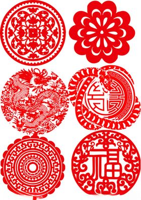 传统喜庆剪纸图案集合
