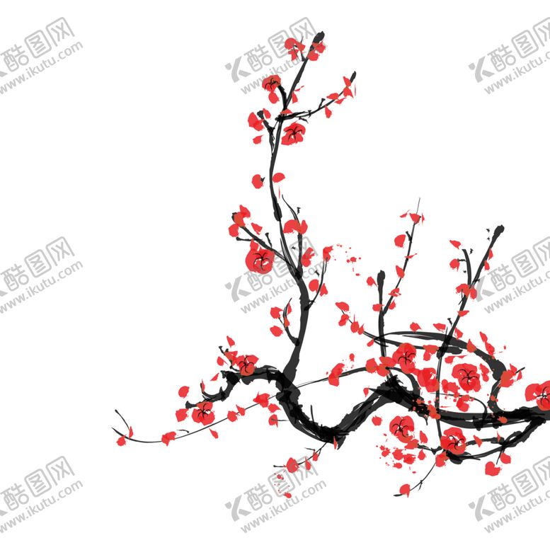 编号：44796705061125307399【酷图网】源文件下载-中国风水墨梅