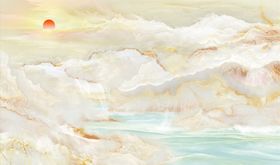 山水画大理石纹背景墙
