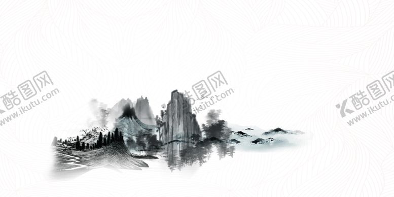 编号：80655507050245382811【酷图网】源文件下载-中国风水墨画山水免抠透明素材图