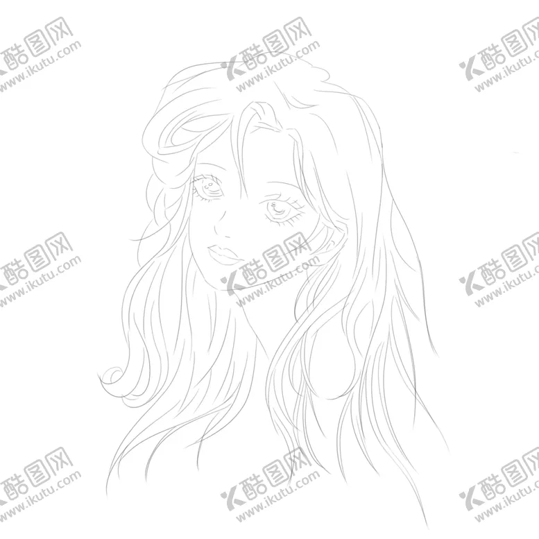 编号：52546301131101258407【酷图网】源文件下载-人物头像线稿