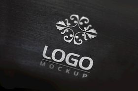 招牌金属肌理logo样机