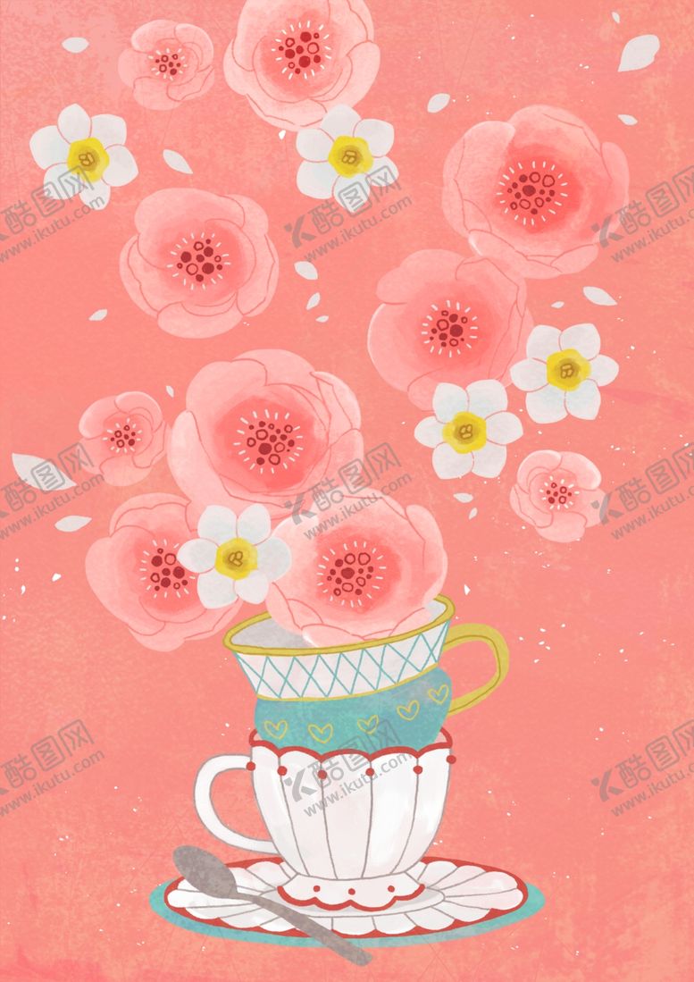 编号：55453210292254051347【酷图网】源文件下载-粉红浪漫插画