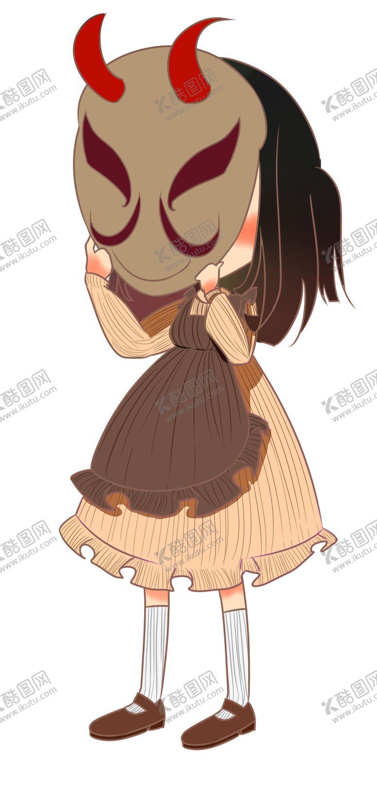 编号：19130401300446252827【酷图网】源文件下载-愚人节带面具的女孩