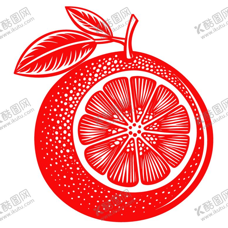 编号：18579402261244596576【酷图网】源文件下载-剪纸风格的葡萄柚