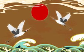 中国风背景书法展板意境展板简约