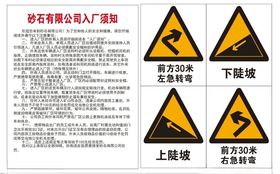 砂石入场须知及安全警示牌