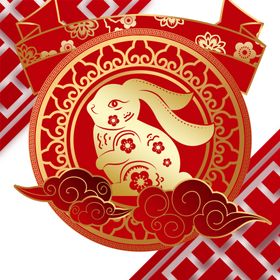 兔年素材窗花癸卯新春剪纸