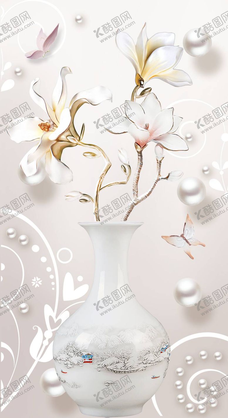 编号：96704810020544490981【酷图网】源文件下载-珍珠花瓶玄关