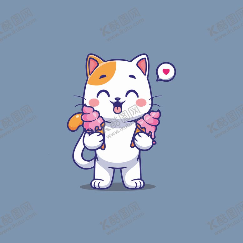 编号：84324402091231062147【酷图网】源文件下载-可爱小猫矢量卡通插画