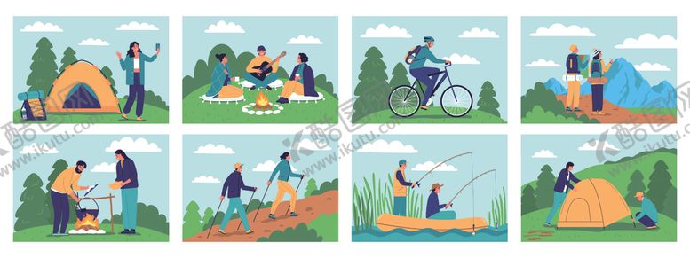 编号：57172804042155246605【酷图网】源文件下载-户外露营插图