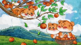 虎年插画海报2022背景中国风字体展架