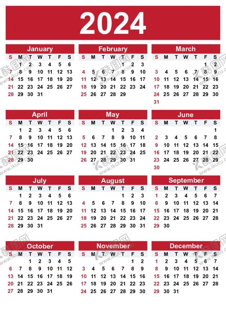 编号：58779812131430503965【酷图网】源文件下载-2024年日历