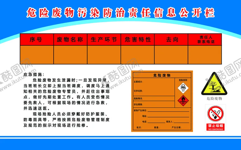 编号：63540810051118555038【酷图网】源文件下载-危险废物污染防治公开栏