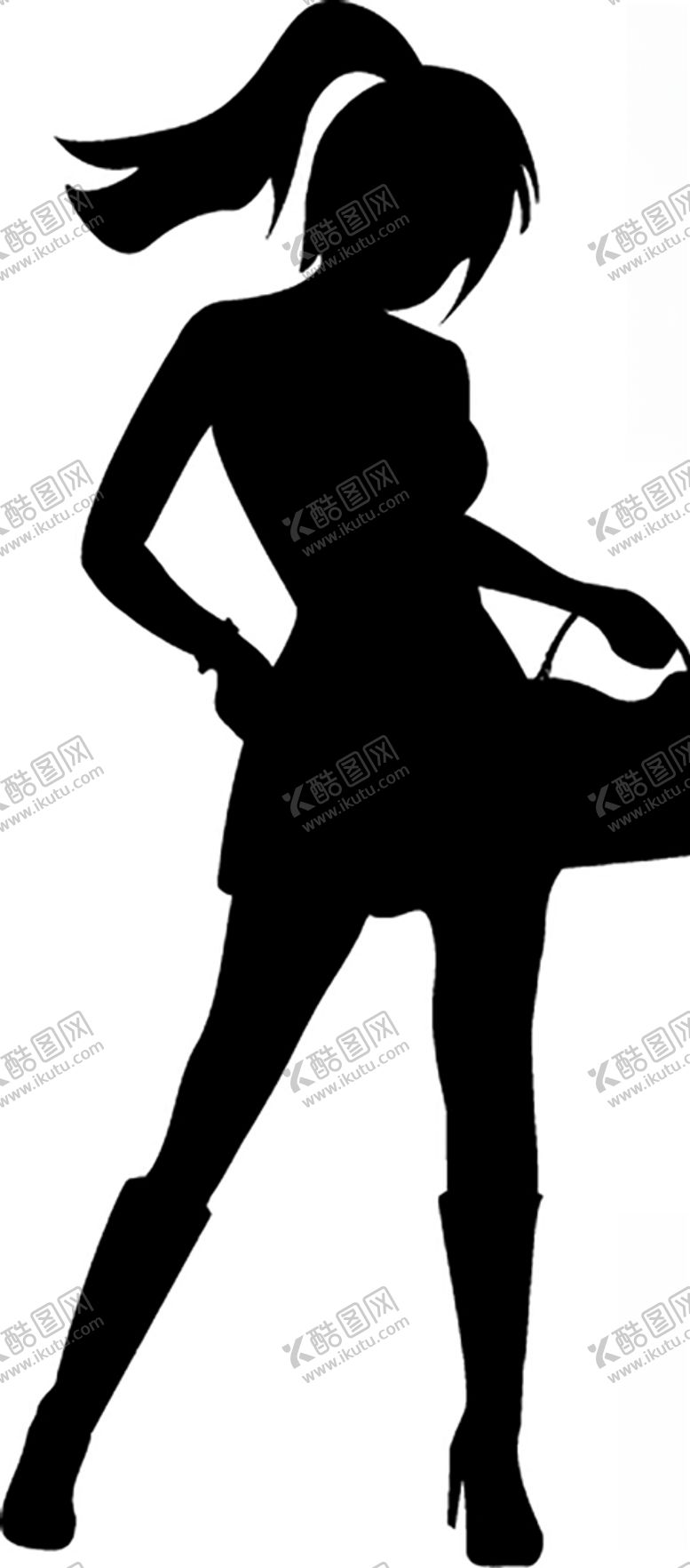 编号：34144807032339463726【酷图网】源文件下载-青春时尚女孩剪影
