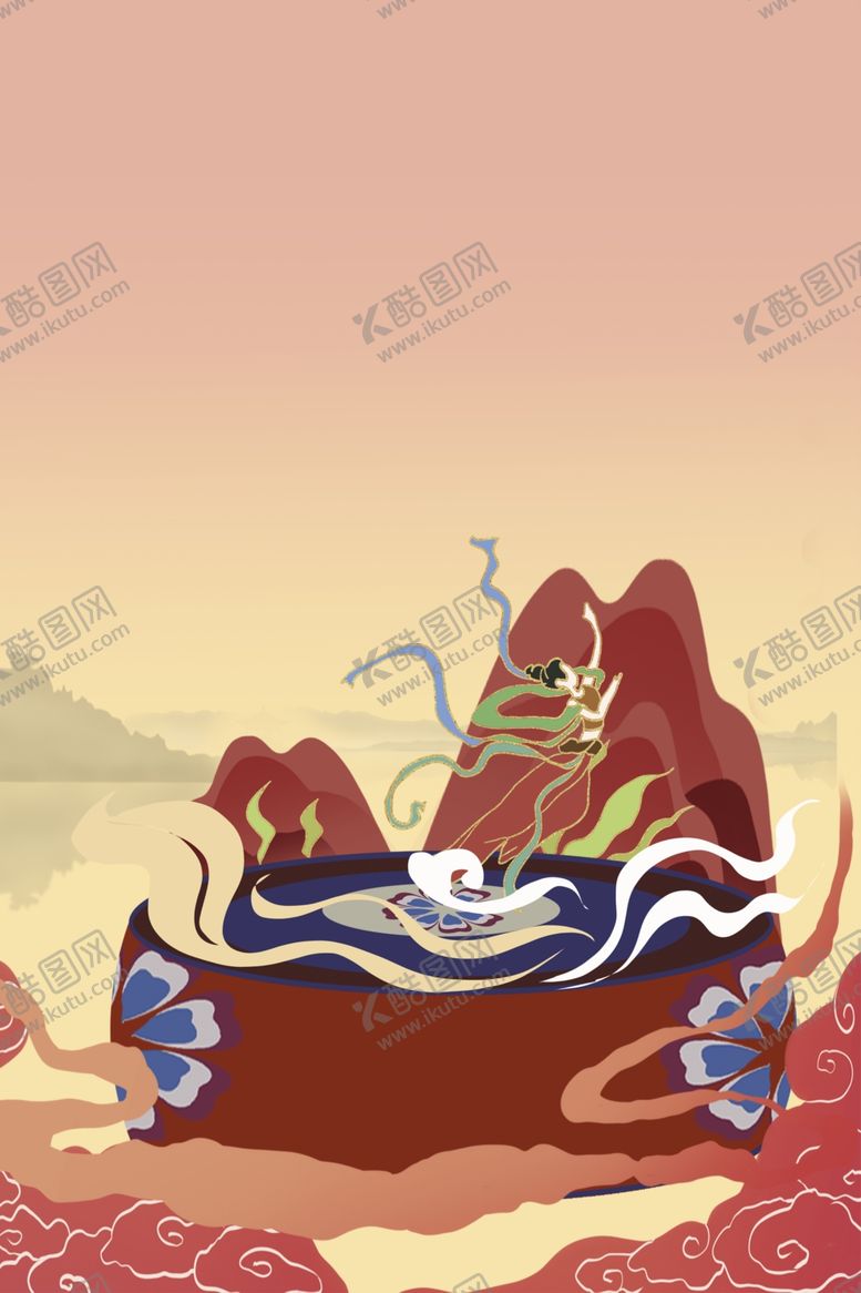 编号：46825312230535354565【酷图网】源文件下载-中式山水海报背景