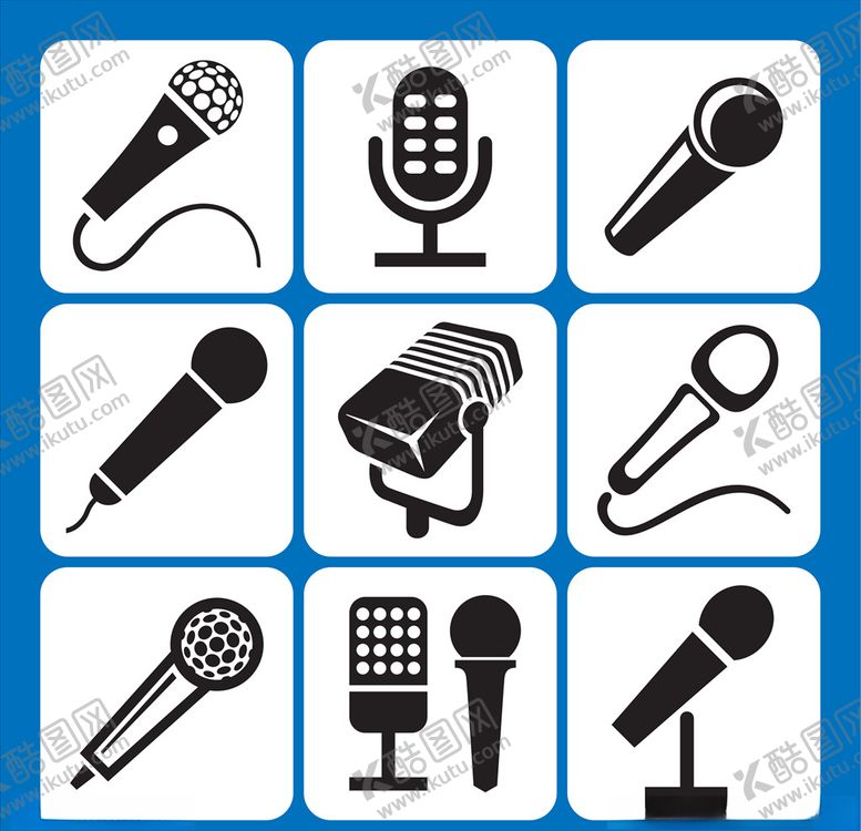 编号：75270709172315446810【酷图网】源文件下载-矢量话筒麦克风图标音乐元素