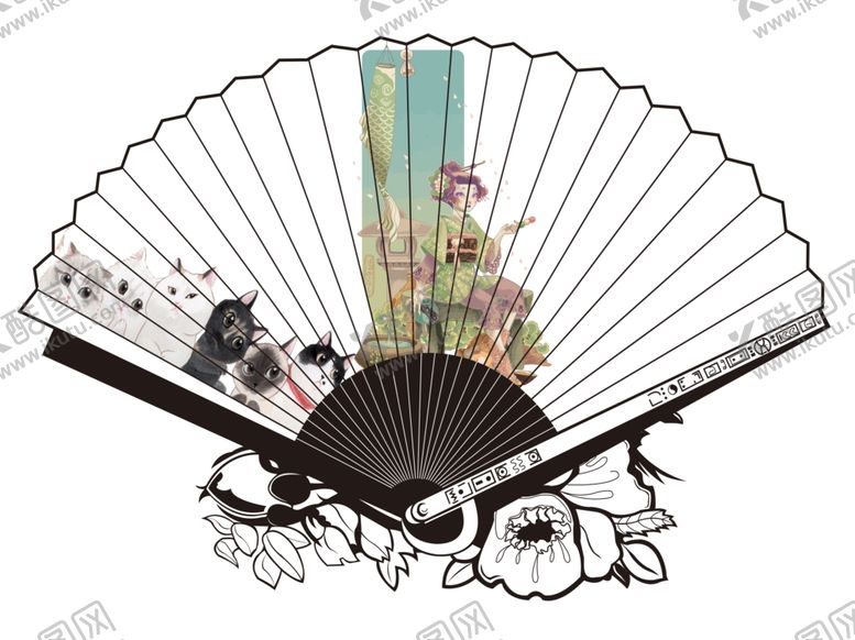 编号：10601610050104508591【酷图网】源文件下载-扇子装饰画