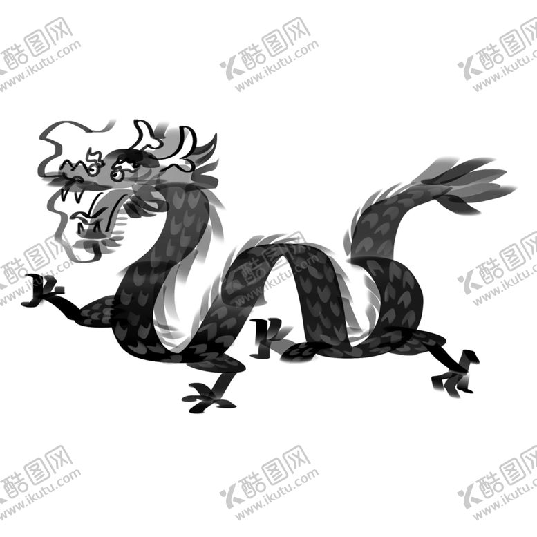 编号：48730412100625092344【酷图网】源文件下载-水墨龙