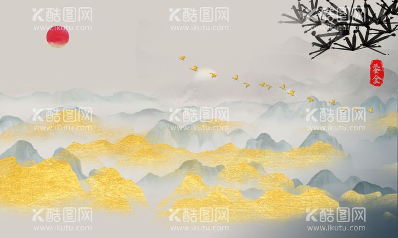 编号：29369011280120415083【酷图网】源文件下载-山水画软装挂画