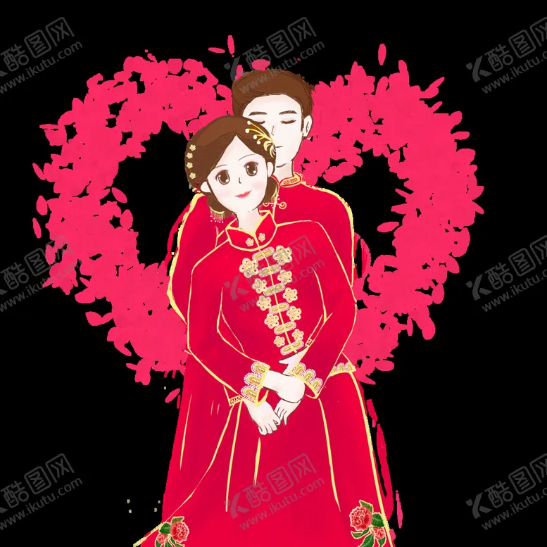 编号：51822410161057192083【酷图网】源文件下载-婚礼婚庆 新娘新郎 动漫人物 