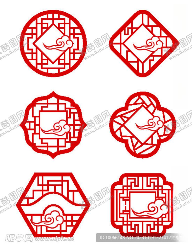 编号：15650612050008499515【酷图网】源文件下载-窗花祥云中国元素