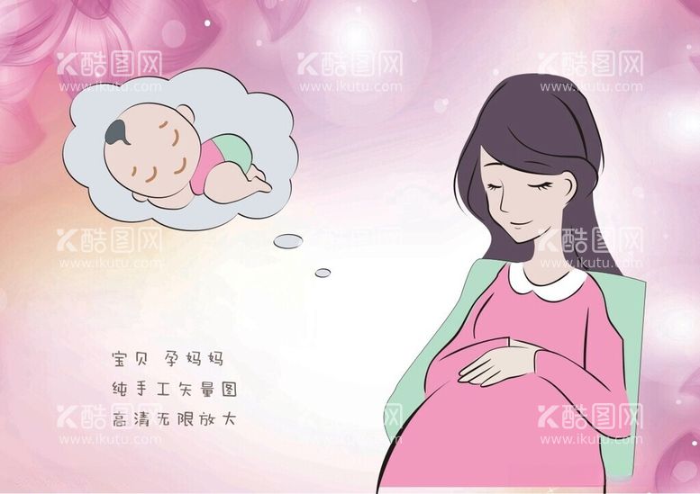 编号：62763512160352097985【酷图网】源文件下载-孕妈妈母婴矢量图