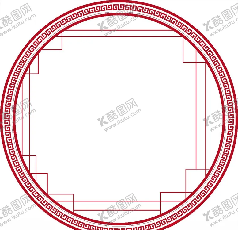 编号：79380406241121136639【酷图网】源文件下载-中国风红色边框回纹描边小轩窗