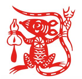 鼠年剪纸风格